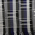 Cotton kente cloth scarf, 'Textured Lapis Blue' - Cotton Kente Scarf Handwoven in Blue Black and White Stripes (image 2b) thumbail