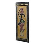 African wood wall accent, 'Working Hard' - Original African Wood Wall Accent of Pregnant Woman
