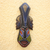 African wood mask, 'Glorious Work' - Beaded Wood Three Faced African Wall Mask Crafted by Hand (image 2) thumbail