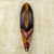 African wood mask, 'Akpe Gratitude' - Hand Crafted Sese Wood African Wall Mask in Black and Orange (image 2) thumbail