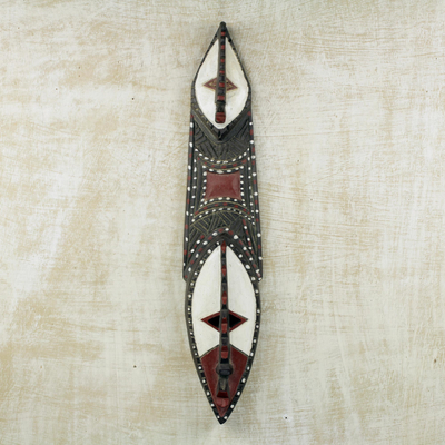 Afrikanische Holzmaske, „Bobo“ – Traditionelle handgefertigte afrikanische Maske aus Sese-Holz der Bobo-Kultur