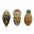 African wood masks, 'Wisdom and Happiness' (set of 3) - Set of 3 Sese Wood African Masks Handcrafted in Ghana thumbail