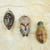 African wood masks, 'Wisdom and Happiness' (set of 3) - Set of 3 Sese Wood African Masks Handcrafted in Ghana (image 2b) thumbail