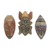 African wood masks, 'Mawunyo' (set of 3) - Set of 3 Authentic African Masks Handcrafted in Ghana (image 2a) thumbail