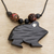 Wood pendant necklace, 'Charming Frog' - Handcrafted Sese Wood Frog Pendant Necklace from Ghana (image 2) thumbail