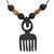 Wood pendant necklace, 'Duafe Comb' - Artisan Crafted Adinkra Wood Necklace with Duafe Comb Symbol thumbail
