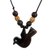 Wood pendant necklace, 'Victory Bird' - Peace Bird Artisan Crafted Wood Pendant Necklace from Ghana thumbail