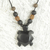 Wood and bamboo pendant necklace, 'Longevity Tortoise' - Sese Wood and Bamboo Tortoise Pendant Necklace from Ghana (image 2c) thumbail