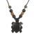 Wood and bamboo pendant necklace, 'Longevity Tortoise' - Sese Wood and Bamboo Tortoise Pendant Necklace from Ghana (image 2d) thumbail