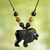 Wood pendant necklace, 'Mighty Lion' - Artisan Crafted Mighty Lion Wood Pendant Necklace from Ghana (image 2) thumbail
