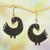 Wood dangle earrings, 'Returning Birds' - Handmade Sese Wood Bird-Themed Dangle Earrings from Ghana (image 2) thumbail