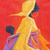 „Zurück nach Hause“. - Signiertes ghanaisches expressionistisches Gemälde einer Mutter mit Kind