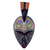 African beaded wood mask, 'Friendly Dove' - Recycled Glass and Wood Beaded African Wall Mask with Bird
