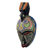 African beaded wood mask, 'Friendly Dove' - Recycled Glass and Wood Beaded African Wall Mask with Bird