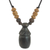 Wood pendant necklace, 'Village Hut' - Sese Wood Adjustable Pendant Necklace from Ghana (image 2c) thumbail