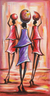 'Train Up a Child' - Signed Art Expressionist Painting Ghanaian Women with Pots thumbail