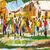 'Village Scape' - Pintura impresionista firmada de un árbol de aldea de Ghana