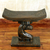 Cedar wood throne stool, 'Strong Horse' - Hand Carved Cedar Wood and Aluminum Horse Stool (image 2) thumbail