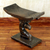 Cedar wood throne stool, 'Strong Horse' - Hand Carved Cedar Wood and Aluminum Horse Stool