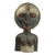 Wood sculpture, 'Balumba Faces' - Sese Wood and Aluminum Two Face Sculpture from Ghana thumbail