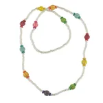 Recycled glass beaded necklace, 'Casual Colors' - Multicolored Recycled Glass Beaded Necklace from Ghana