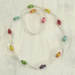 Recycled glass beaded necklace, 'Casual Colors' - Multicolored Recycled Glass Beaded Necklace from Ghana