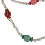 Recycled glass beaded necklace, 'Casual Colors' - Multicolored Recycled Glass Beaded Necklace from Ghana
