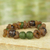 Recycled glass beaded bracelet, 'Divine Mawuena' - Green and Brown Recycled Glass Beaded Bracelet rom Ghana (image 2c) thumbail