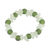 Recycled glass beaded bracelet, 'Relaxing Akorfa' - Recycled Glass Beaded Bracelet in Green and White from Ghana
