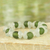 Recycled glass beaded bracelet, 'Relaxing Akorfa' - Recycled Glass Beaded Bracelet in Green and White from Ghana (image 2b) thumbail