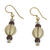 Wood and glass dangle earrings, 'Xoexe' - Handmade Dangle Earrings of Natural Wood and Recycled Glass (image 2c) thumbail