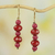 Recycled plastic dangle earrings, 'Ahomka Experience' - Recycled Plastic Dangle Earrings in Red and Pink from Ghana