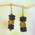 Recycled glass bead dangle earrings, 'Unforgettable Love' - Recycled Glass Bead Dangle Earrings by Ghanaian Artisans (image 2) thumbail