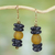 Recycled glass bead dangle earrings, 'Unforgettable Love' - Recycled Glass Bead Dangle Earrings by Ghanaian Artisans (image 2b) thumbail