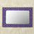 Cotton and wood wall mirror, 'Violet Destiny' - Cotton and Sese Wood Mirror in Violet and Indigo from Ghana (image 2b) thumbail