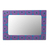 Cotton and wood wall mirror, 'Violet Destiny' - Cotton and Sese Wood Mirror in Violet and Indigo from Ghana (image 2c) thumbail