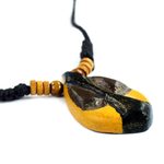 Wood pendant necklace, 'Manubea' - African Style Hand Carved Wood Necklace with Female Mask