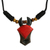 Halskette mit Holzanhänger, 'Anokye'. - Handbemalte Holzperlenkette mit Anhänger aus Ghana