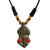 Wood pendant necklace, 'Gyau Atiko' - Hand Carved Wooden Pendant and Cord Necklace from Ghana (image 2a) thumbail