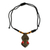 Wood pendant necklace, 'Gyau Atiko' - Hand Carved Wooden Pendant and Cord Necklace from Ghana (image 2c) thumbail
