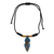 Wood pendant necklace, 'Akwatia Diamond' - Adjustable Sese Wood Necklace in Blue and Black from Ghana (image 2c) thumbail