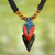 Wood pendant necklace, 'African Whale' - Adjustable Sese Wood Pendant Necklace from Ghana (image 2) thumbail