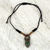 Wood pendant necklace, 'Ashanti Ruler' - Adjustable Sese Wood Pendant Necklace from Ghana (image 2b) thumbail