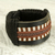 Men's leather wristband bracelet, 'Hausa Da'u' - Hand Made Hausa Warrior Leather Wristband Bracelet for Men thumbail