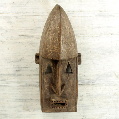 African wood mask, 'Dogon' - Malian Hand Carved Wood Rustic Traditional African Mask
