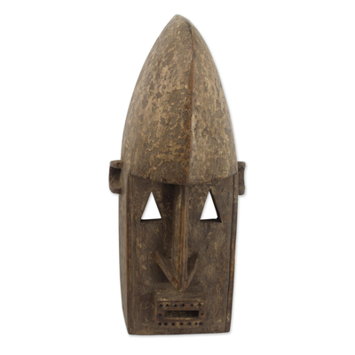 Afrikanische Holzmaske, „Dogon“ – malische handgeschnitzte rustikale traditionelle afrikanische Holzmaske
