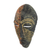 Máscara de cerámica africana, 'Artista africano' - Máscara de cerámica africana hecha a mano en marrón y negro