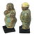 Ceramic figurines, 'Charming Couple in Blue' (pair) - Two Ceramic Figurines of a Man and Woman from Ghana