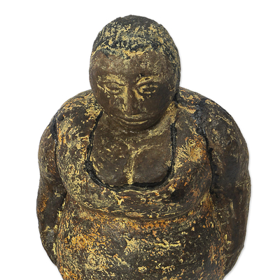 Figuritas de cerámica, (par) - Pareja de Figuras de Cerámica de Hombre y Mujer de Ghana