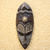 African wood mask, 'Virtuous Asomdwee' - African Sese Wood Aluminum and Brass Wall Mask from Ghana (image 2) thumbail